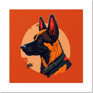 Belgian Malinois Portrait Posters and Art